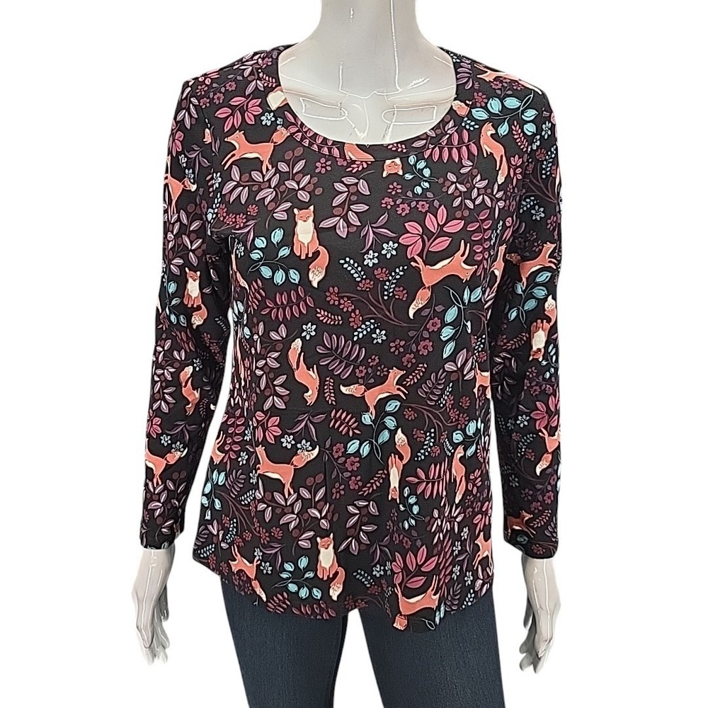 Christopher and Banks Women's Printed Blouse Top Petite Small Size Tee Shirt